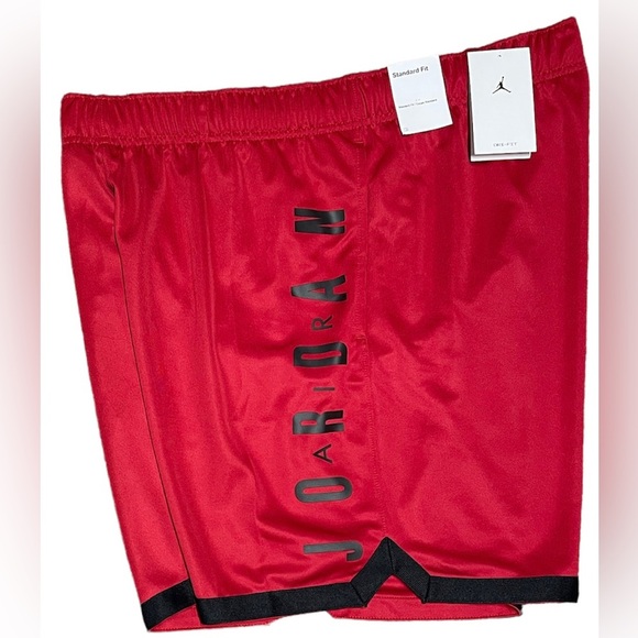 New XL Air Jordan Jumpman Standard Fit Red Black Graphic Logo Athletic Shorts - Picture 2 of 5